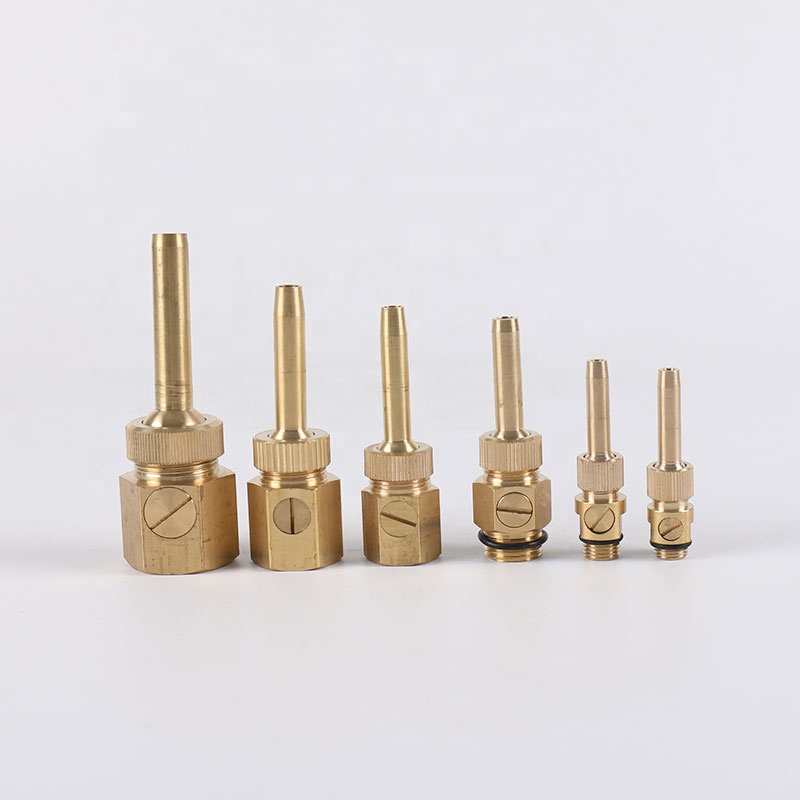 Adjustable copper singe jet fountain nozzle with valve