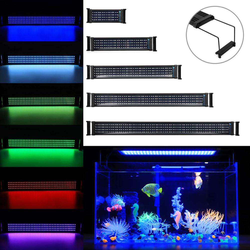 Высокое качество цветная (RGB) водных посадил специальный Регулируемый садок для рыбы Выдвижная кронштейны светодиодное освещение для аквариума Светодиодная лампа