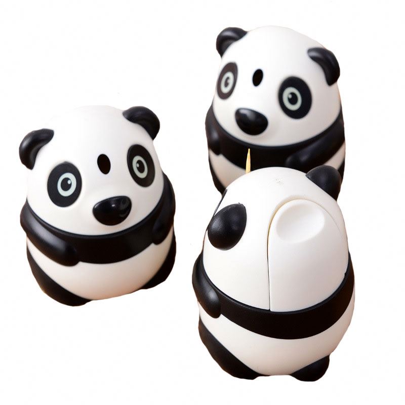 Творческий panda автоматическая коробка для зубочисток ручной тип давления loveliness зубочистка коробка