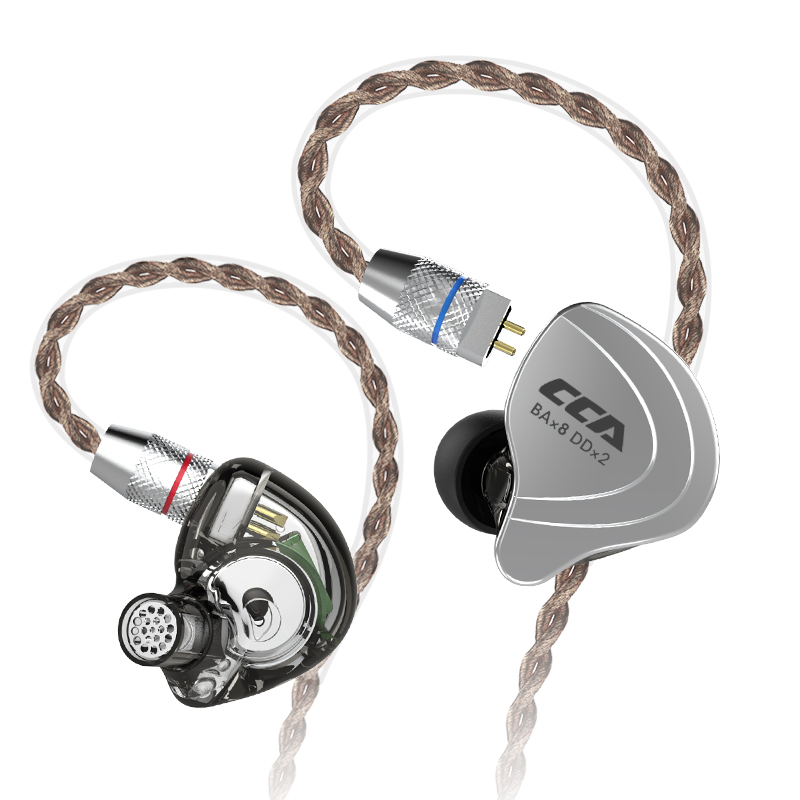 Наушники-вкладыши CCA C10 4BA + 1DD гибридные Hi-Fi DJ мониторы спортивные наушники для бега гарнитура с детализированным обновленным кабелем PK AS10 AS06