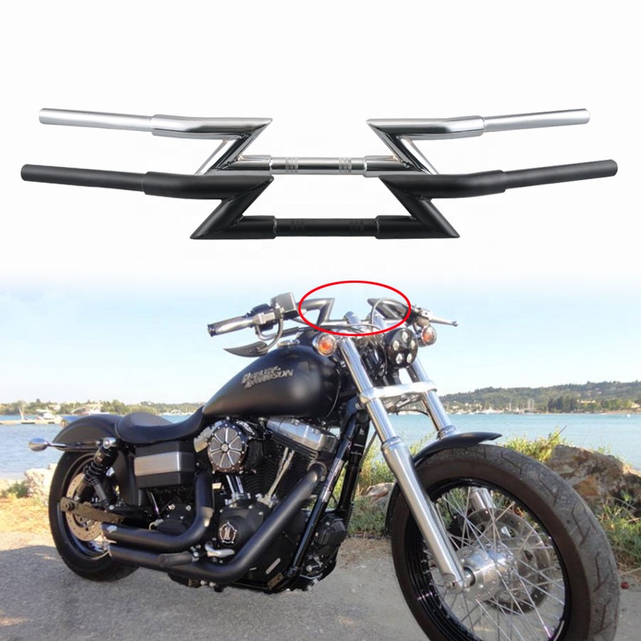 Мотоцикл 1 "Z Бары руль, пригодный для Harley заказ Chopper Softail Dyna XL спортивные уличные Боб с фокусным расстоянием 25 мм толще и Удлиненная конструкция
