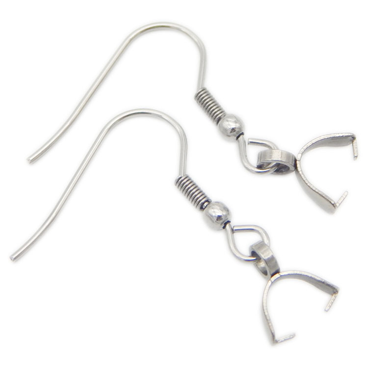 100pcs/lot 27x20mm Stainless Steel Silver Color French Ear Wire Earring Hooks for DIY Jewelry Making Findings Material