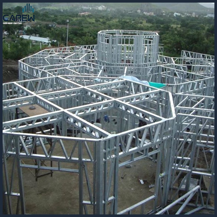 Prefab house in golden Aluminum Zinc coating Steel frame for sale With EU Certification EN Standard Australia NZ Standard