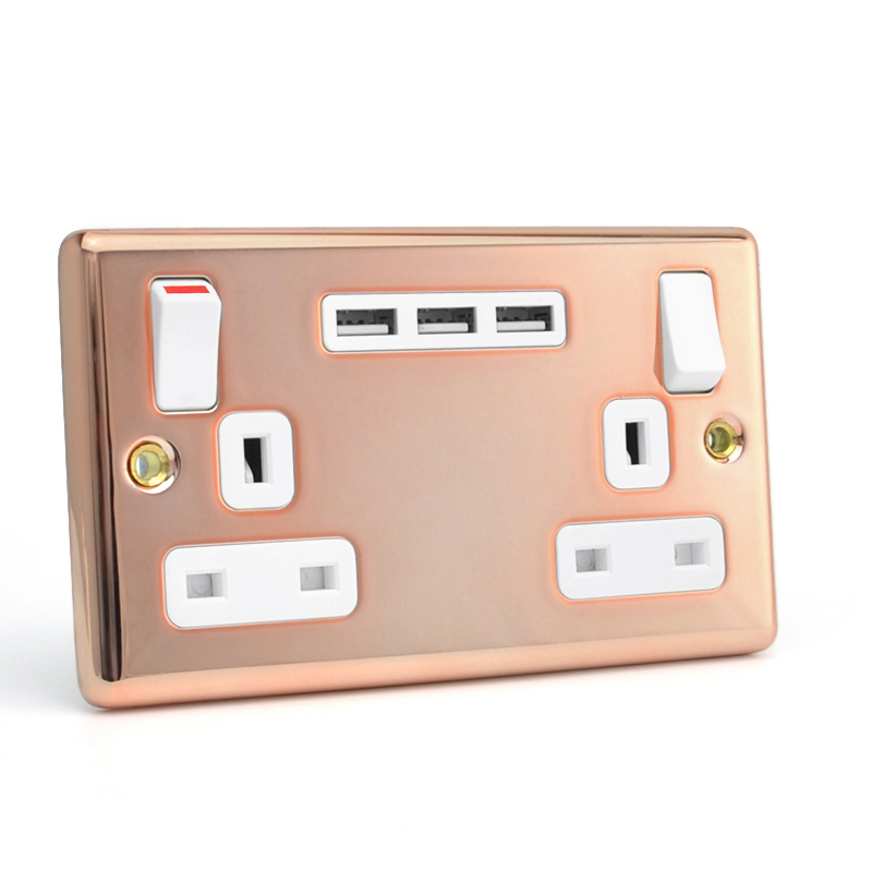 Двойной Usb кабель для зарядки 2 Gang Стандартный великобританская настенная розетка с Usb выход Usb гнездо переключатели Электрический