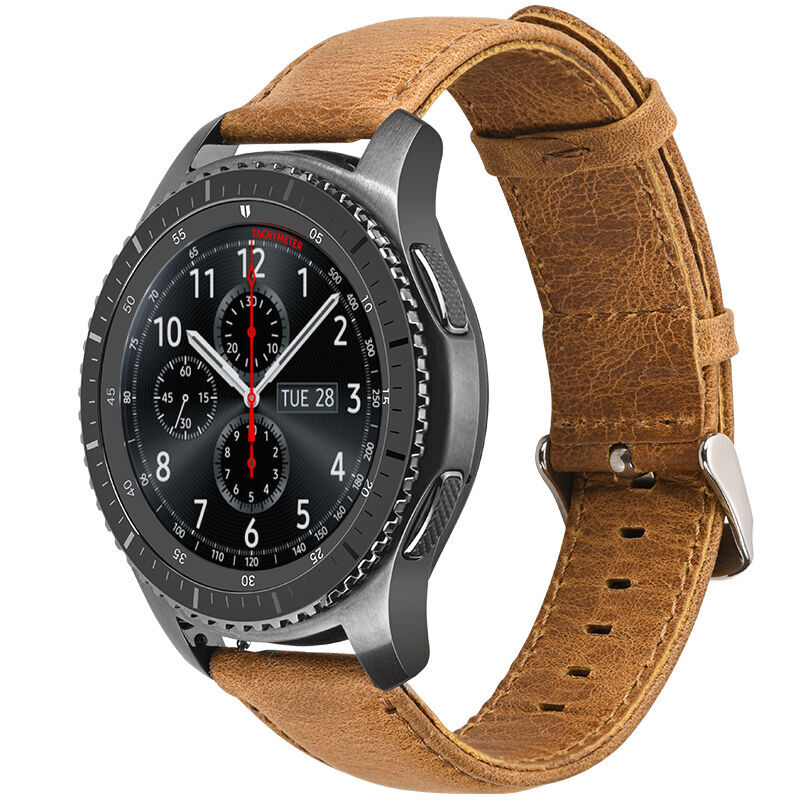 Ремешок для часов из натуральной кожи, браслет для samsung galaxy Watch 46 мм