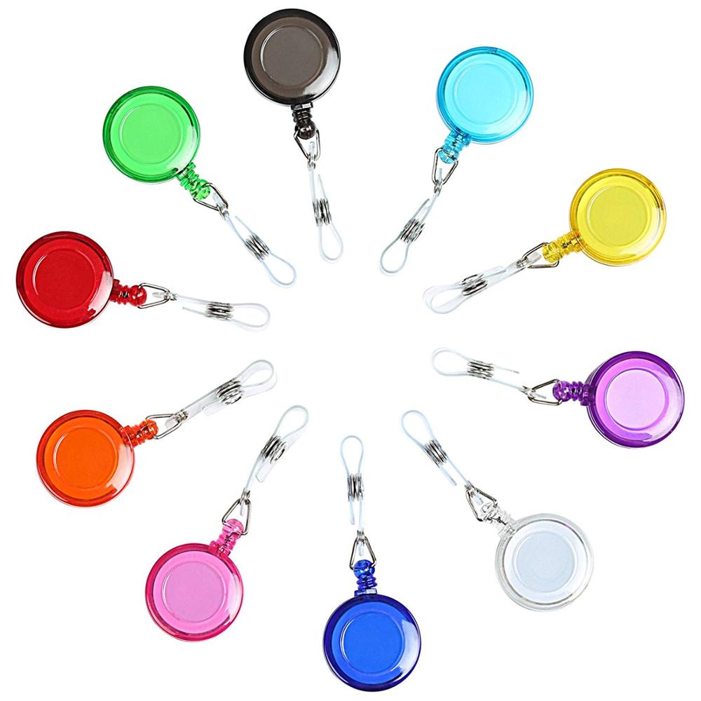 Retractable Reel ID Badge Key Card Name Tag Holders with Belt Clip