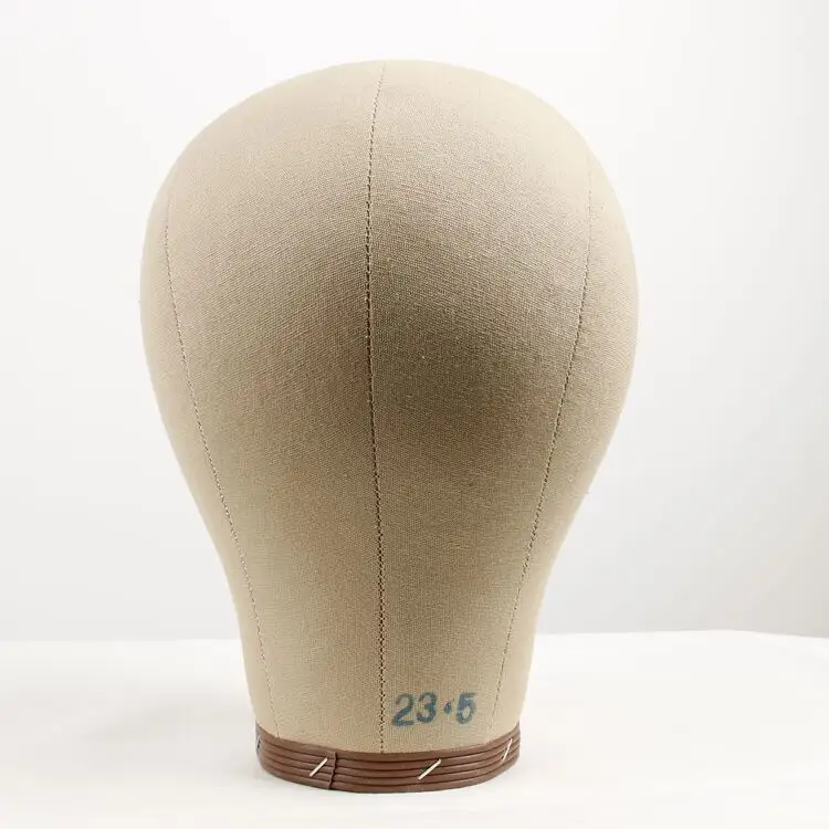 19"-24" 100% Cork Canvas Block Head Mannequin Head Wig Display Styling Head With Mount Hole 22"