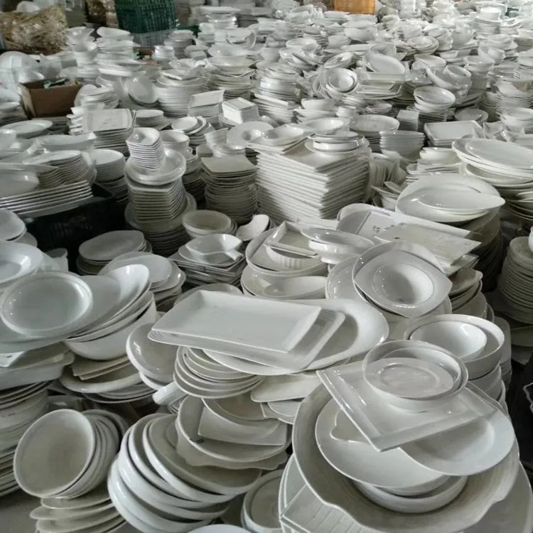 China Factory Stocked Customized Factory Price Plates Restaurant Ceramic Dinner Plate Porcelain White Porcelain Sell By Ton