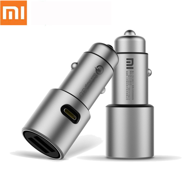 Глобальная версия оригинального автомобильного зарядного устройства Xiaomi Mi, быстрая зарядка, QC3.0, два USB-A и порты Type-C для мобильных телефонов, автомобильная зарядка