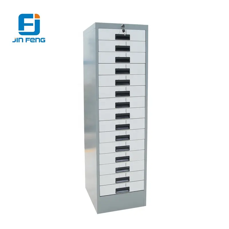 Storage metal 15 drawer multi shallow depth filing cabinet