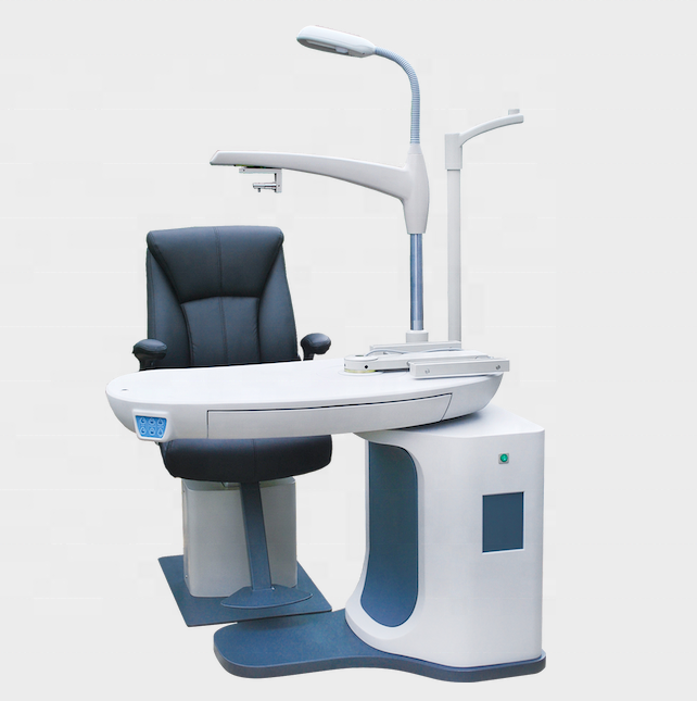90 degree rotate Ophthalmic Motorized Refraction Chair and Table Unit for Hospital
