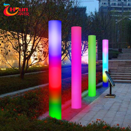 OEM пользовательский профессиональный водонепроницаемый RGB круглый Колонный напольный светильник светодиодный наружное украшение