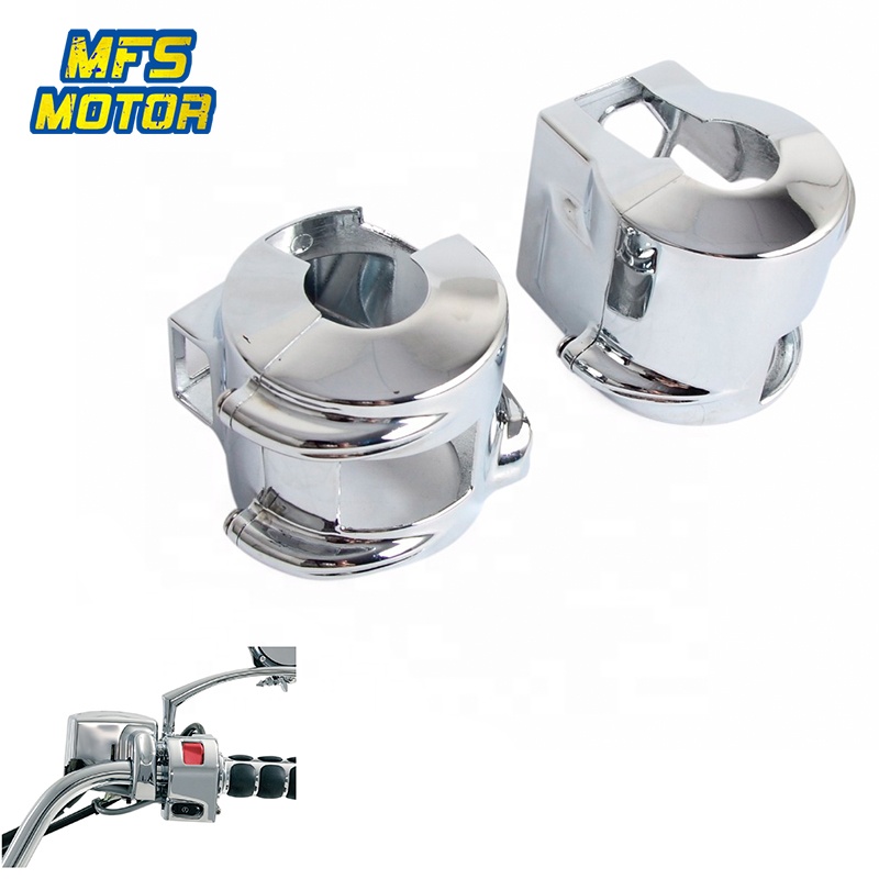 Pair Chrome CNC Aluminum Motorcycle part Handlebar Switch Housing Cover Shadow For Honda VTX 1800 2002-2008