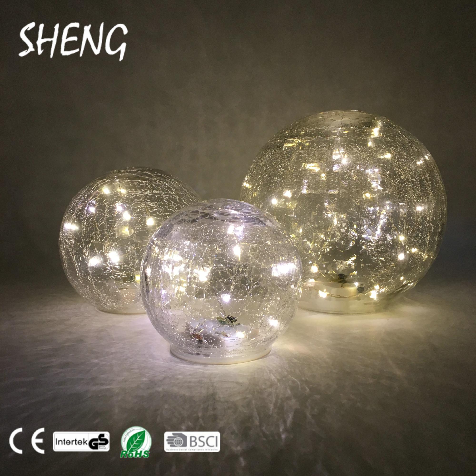 Низкая цена на батарейках Crackle Globe Crystal Clear стеклянный светодио дный шар светодиодный свет