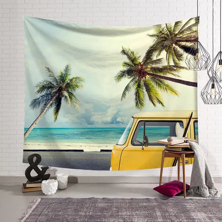 G&D 2019 New Creative 3D Printing Customized Beach Wall Hanging Tapestry