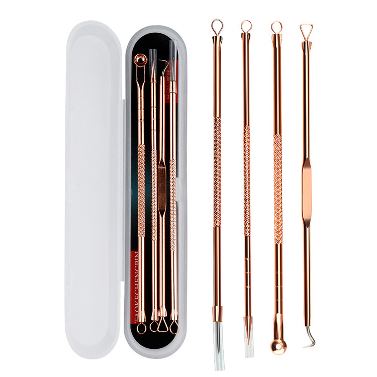 Пользовательские 4 шт. blackhead remover Комплект comedone extractor tool