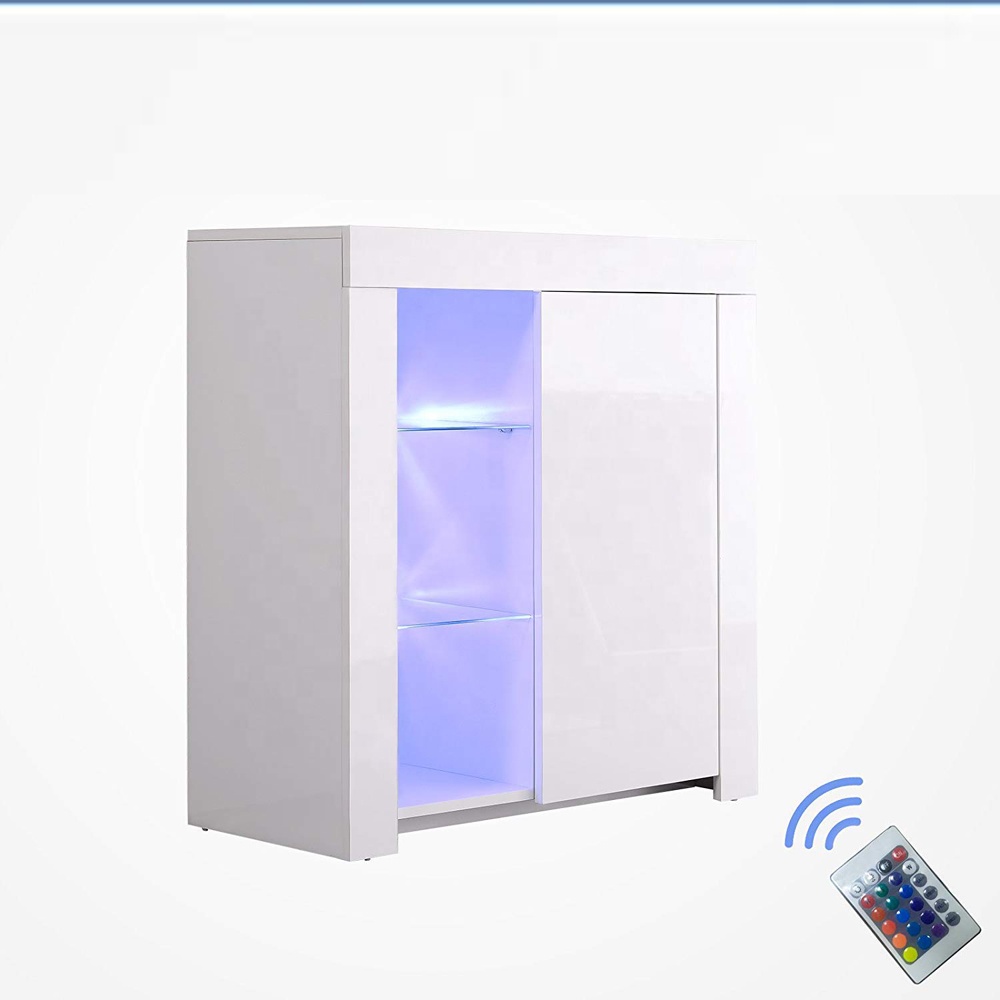 SG-LL114 кухонный стол Шкаф, высокий глянец Белый светодиодный шкаф для хранения сервер Настольная лампа с 3 полки