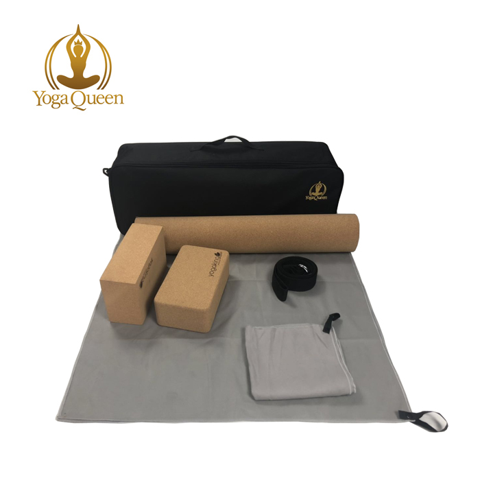 Custom Eco Friendly Natural corkr / tpe Yoga Mat Starter Kit / Set