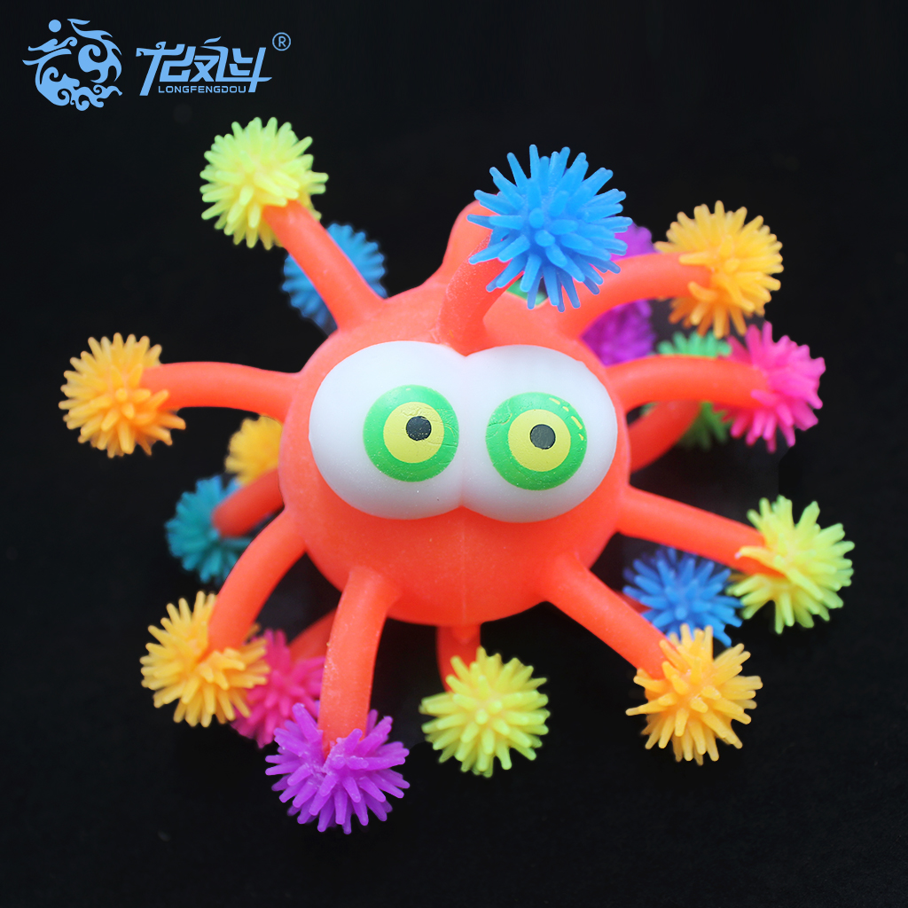New style goggle-eyed snow TPR flashing Colorful Puffer ball Toys glowing puffer children gifts 619030403