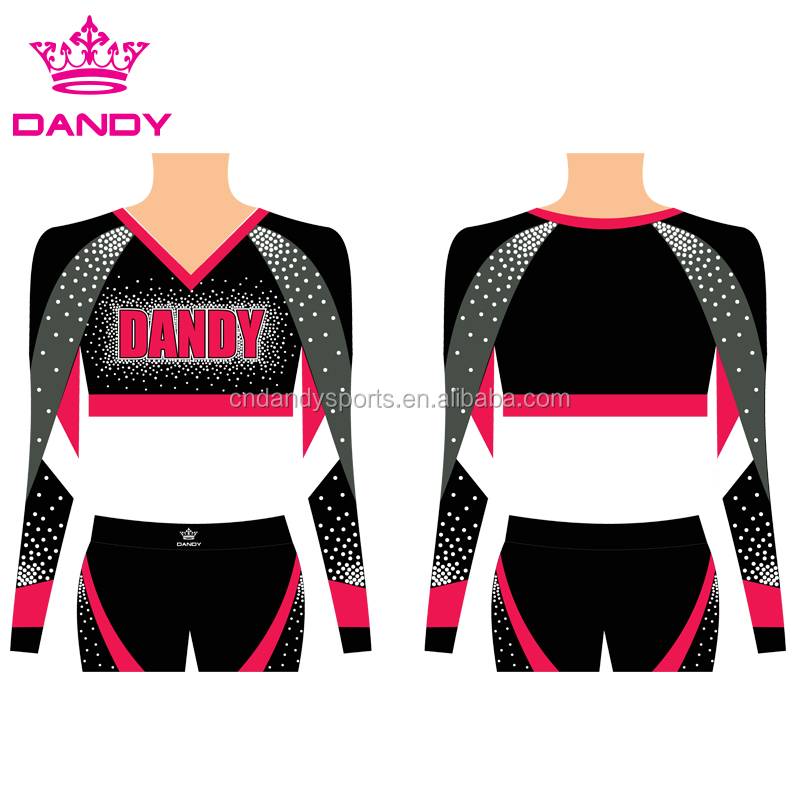 Youth cheerleading crop top and skirts cheer uniforms 2019 with customized
