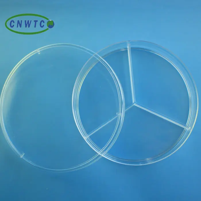 wholesale laboratory clear 90mm petri dish three vents