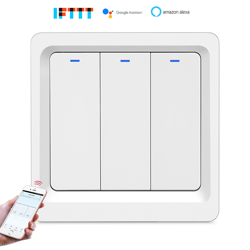 Комбинированный переключатель, совместимый с Alexa Smart Life App, управление 3 банда, 2 способа, умные Wifi выключатели света