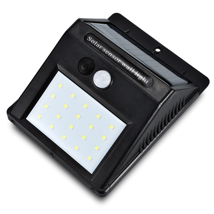 Quantex waterproof IP65 LED solar outdoor wall light 3.7V 1200MA lithium battery security solar lights with motion sensor