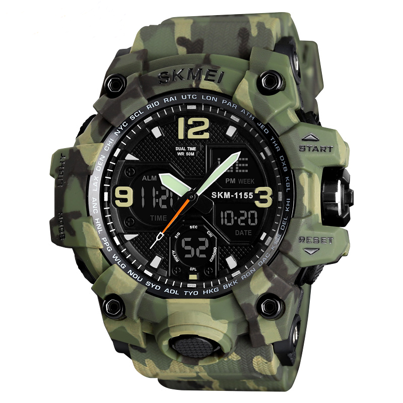 SKMEI 1155 B relojes часы на заказ цифровые спортивные часы Брендовые мужские наручные кварцевые наручные часы