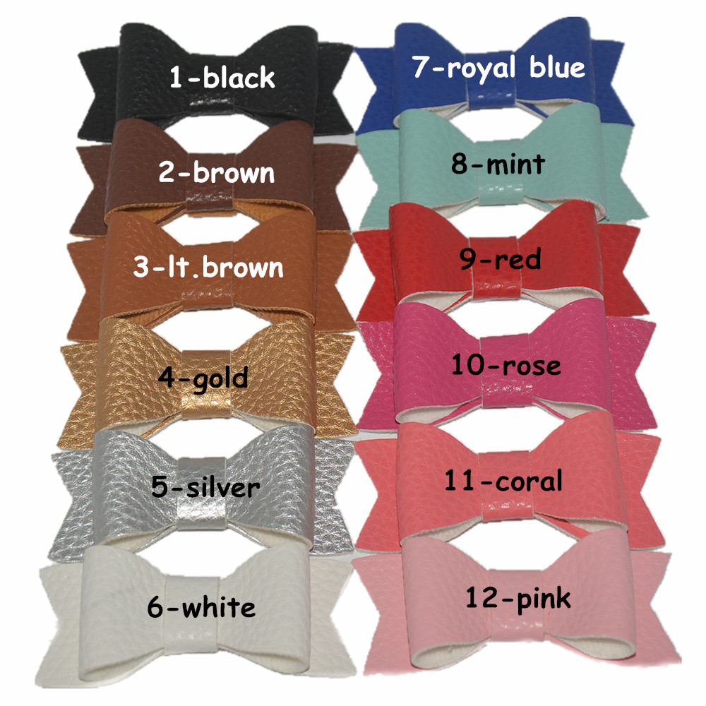 Trendy hair ornaments, exquisite leather bows, headwear, shoes, flower accessories, 12 colors