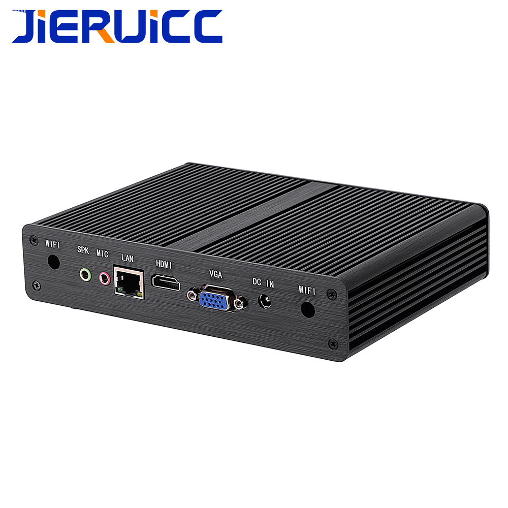 Мини-компьютер без вентилятора Clereon J1900 vga hd двойной дисплей дешевый мини-компьютер