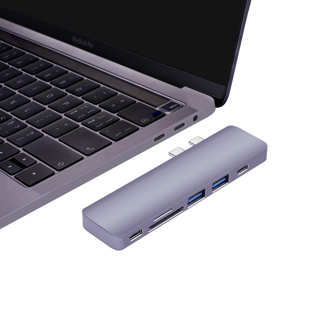 Двойной Type C 40 Гбит/с портом thunderbolt 3 HDM l thunderbolt концентратор для мобильного телефона для мини noteboo комбинированный концентратор для Macbook Pro 13 "& 15"