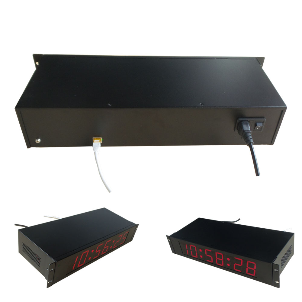 Rack-mounted NTP Clock, 2.3" 6 Digit, Network IP Clock