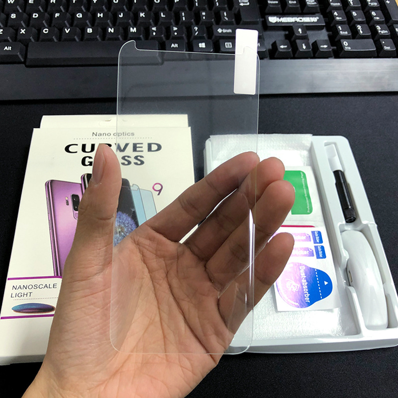 3D изогнутое закаленное стекло с УФ-клеем для защиты экрана Samsung S9, УФ-стекло для S9