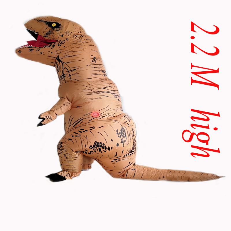 2,2 M высокий Забавный костюм надувной Хэллоуин костюм надувной ходьба T-REX костюм динозавра
