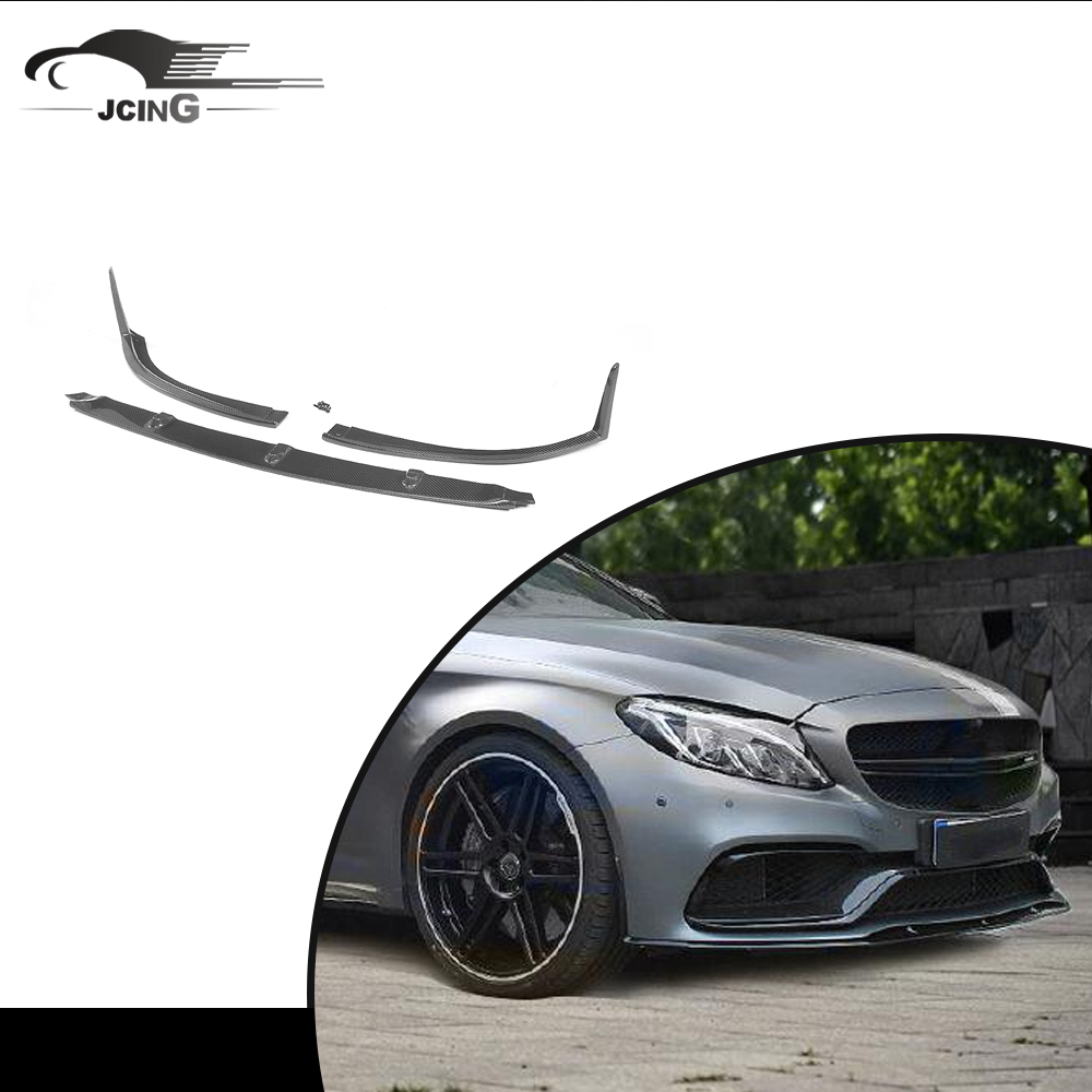 W205 C63 углеродного волокна удлинитель переднего бампера для Mercedes Бен z C класса C205 AMG купе 2-двери 2015-2017