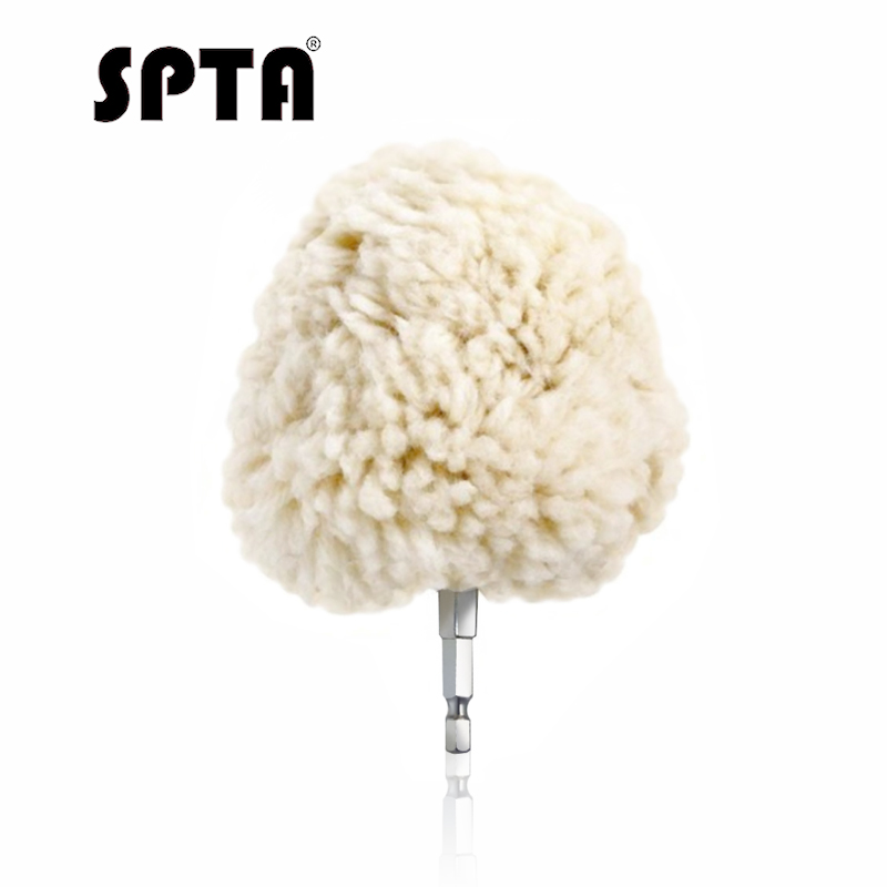 SPTA 4 "(100 мм) натуральная шерсть полировка мяч Полировка Pad мяч-шестигранный хвостовик-поворот мощность дрель/ударный драйвер в высокоскоростной полировщик