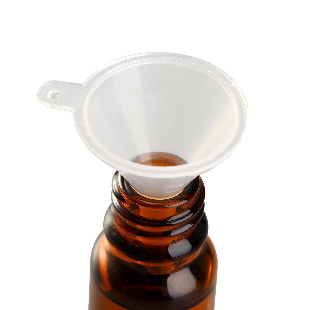 Small Plastic Funnel Clear Mini Funnel for Lab Bottles, Perfume,Powder Funnel, Essential Oils