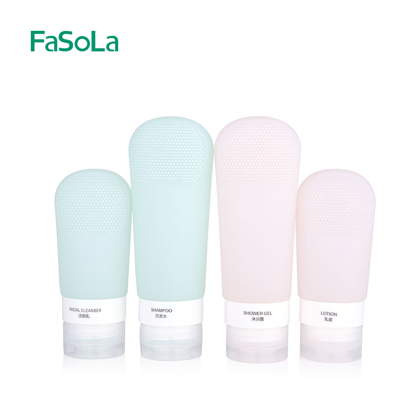 Fasola travel bottle lotion shampoo empty mini portable cosmetic silicone travel shampoo bottle