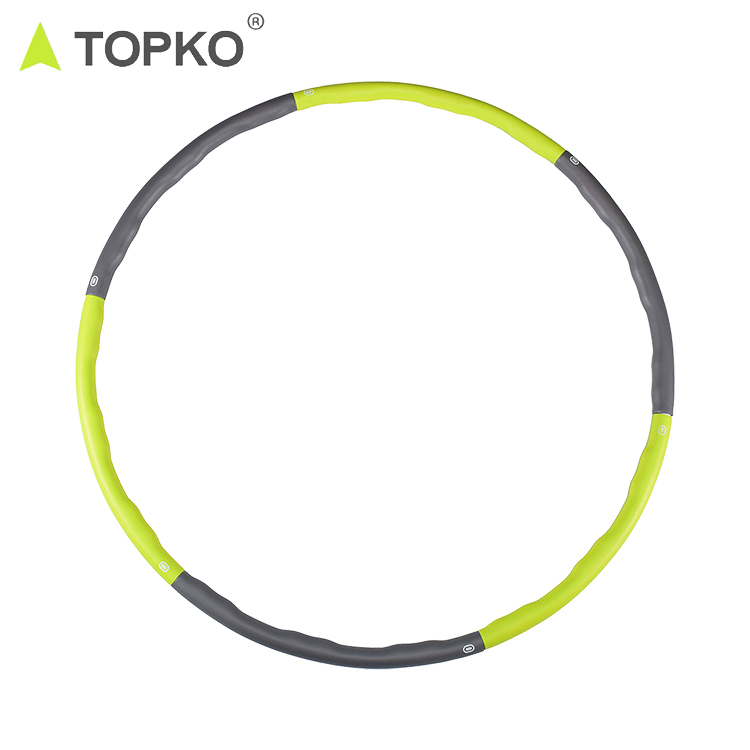 TOPKO оптовая продажа пользовательского логотипа Вес Упражнения 6 Съемная секция PP hula кольцо утяжеленное