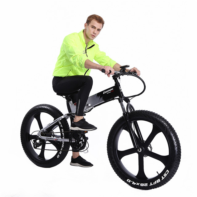 Большая мощность складной 26 дюймов шины Fatbike Электрический толстый велосипед