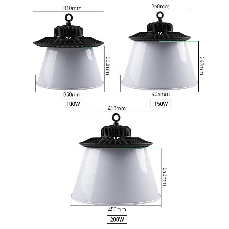 Завод склад промышленный IP65 100 Вт 150 Вт 200 Вт алюминиевый отражатель UFO High Bay светодиодный свет
