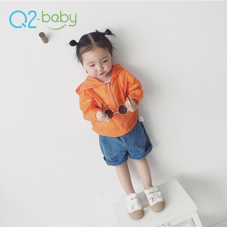 Q2-baby детская одежда на молнии Закрытая Детская летняя Солнцезащитная одежда пальто