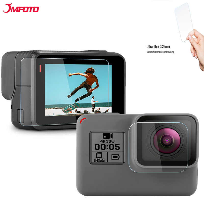 Закаленная пленка для Gopro Hero 7, 6, аксессуары, защита, закаленный экран для Go Pro Hero 7, 6, 5, черная Экшн-камера