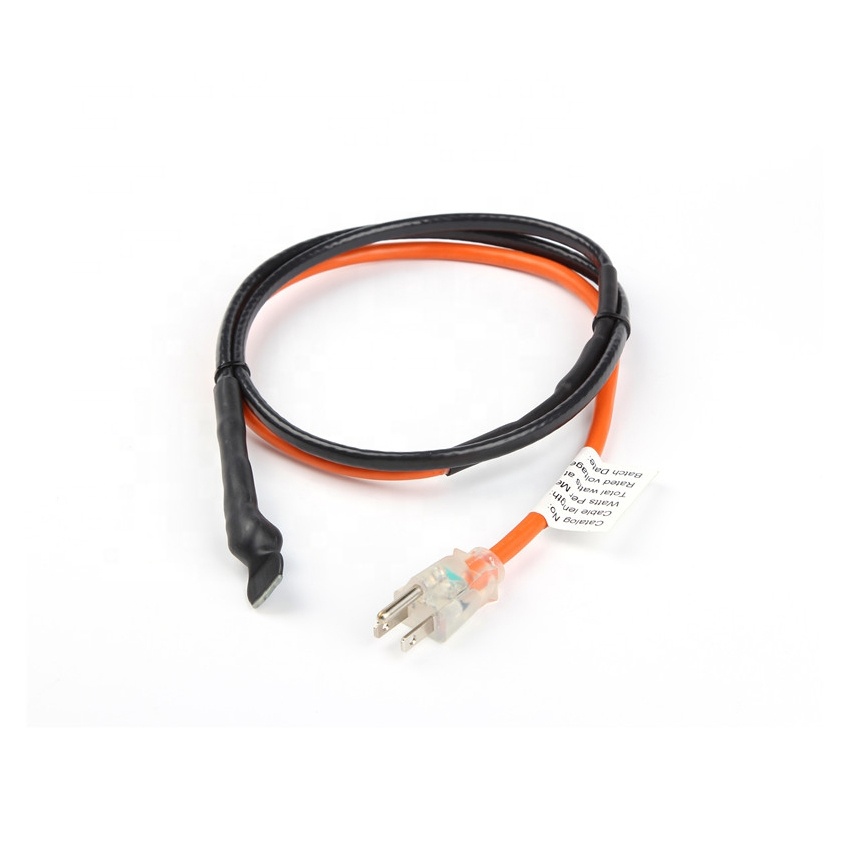 Black Belt Plug and Sensor for Plastic Pipeline Thermal Insulation Double Conductor heating Cable