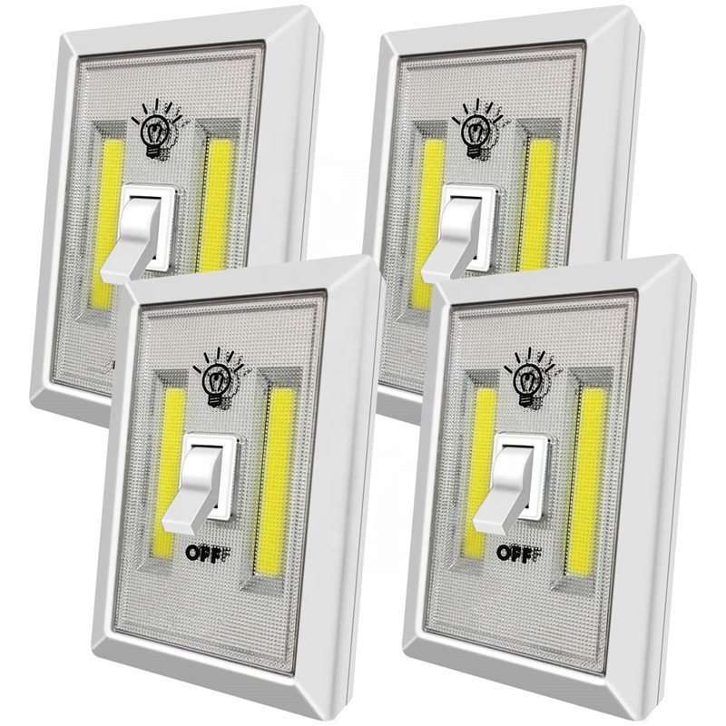 Quality Assured 200Lumens COB AAA battery operated cordless led night light wireless flipping wall stick on led switch light