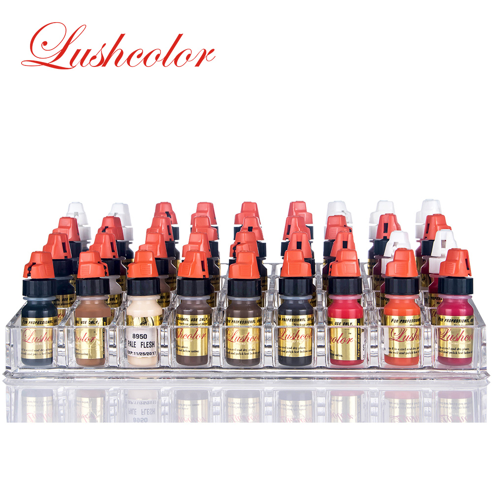 Профессиональные микроблейдинговые полукремовые пигменты LUSHCOLOR для косметической татуировки