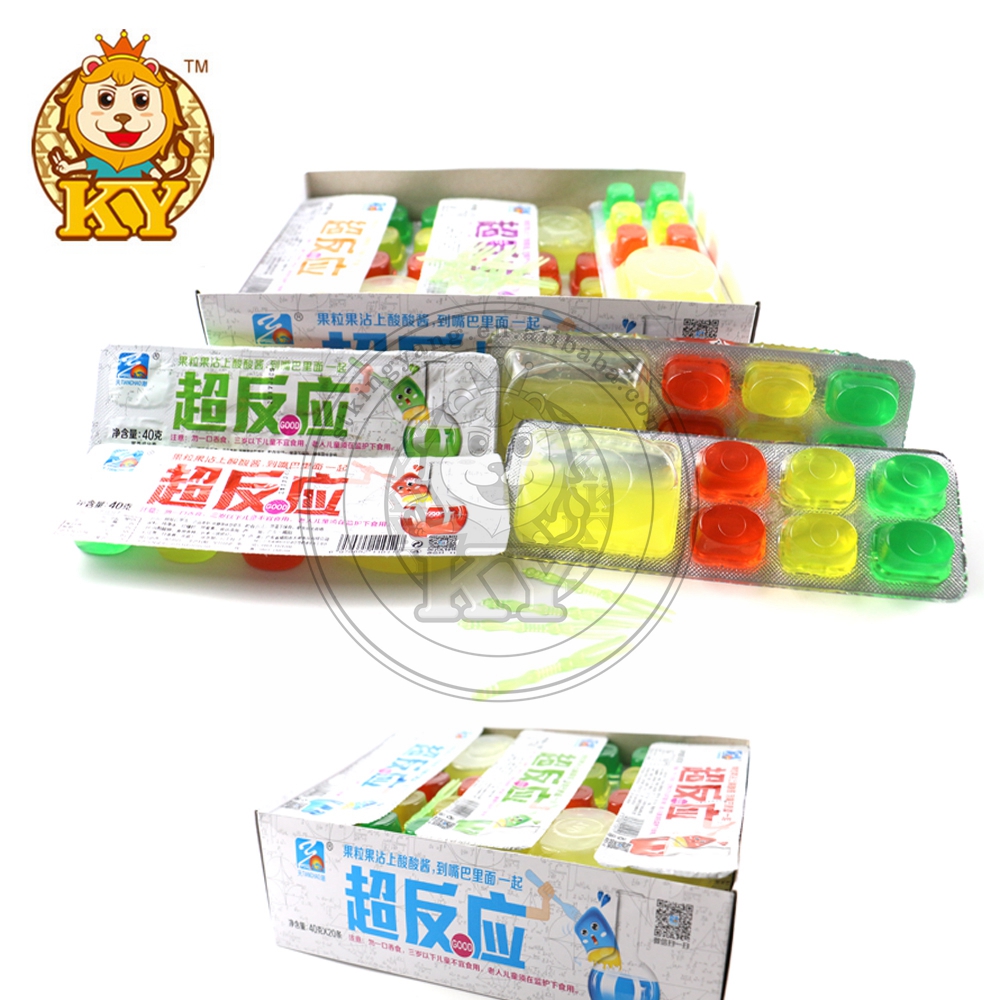Кислый фруктовый вкус желе gummy пудинг конфеты с порошком KY-L0081