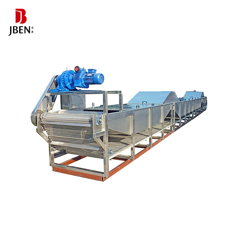 Canned product water immersion type pasteurizing machine with cooling tunnel