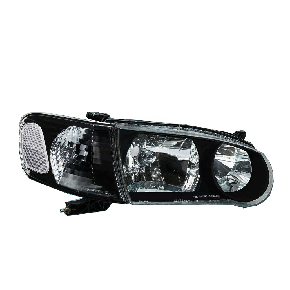 Подходит для автомобильных фар JDM для Toyota Corolla 2001 2002, черные фары, налобный фонарь с прозрачными линзами, Налобные фонари американского типа