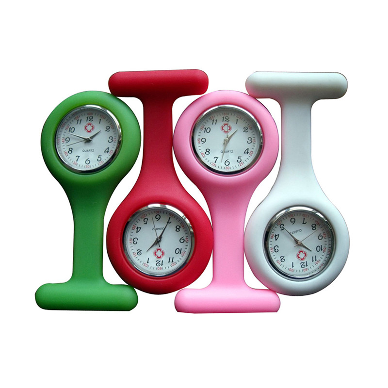 China supplier nurse pocket watch wholesale silicone nurse fob watch rubber nurse watch clip